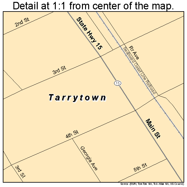 Tarrytown, Georgia road map detail