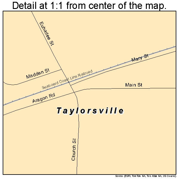 Taylorsville, Georgia road map detail