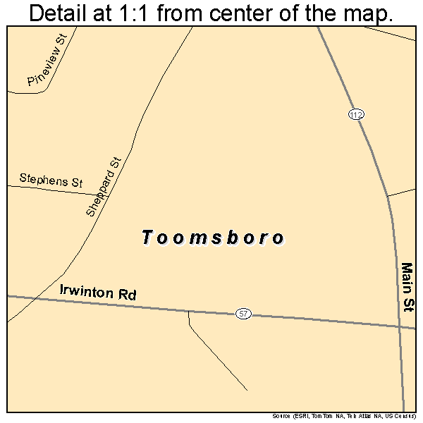 Toomsboro, Georgia road map detail