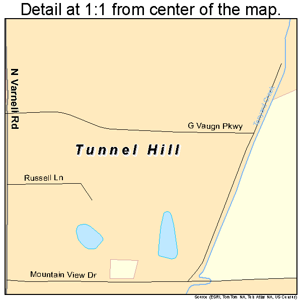 Tunnel Hill, Georgia road map detail