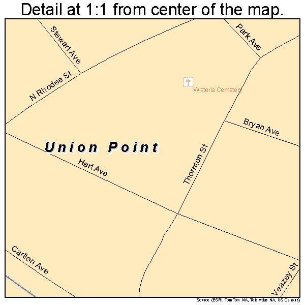 Union Point, Georgia road map detail