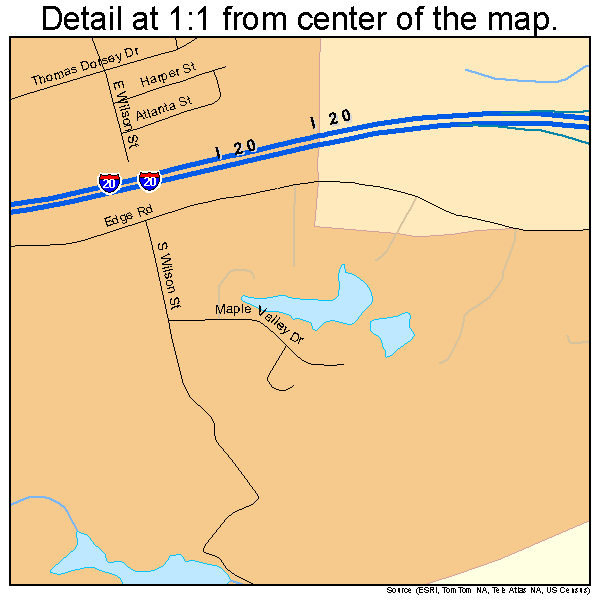 Villa Rica, Georgia road map detail