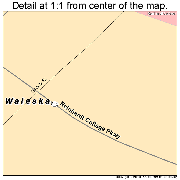 Waleska, Georgia road map detail