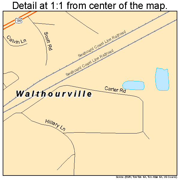 Walthourville, Georgia road map detail