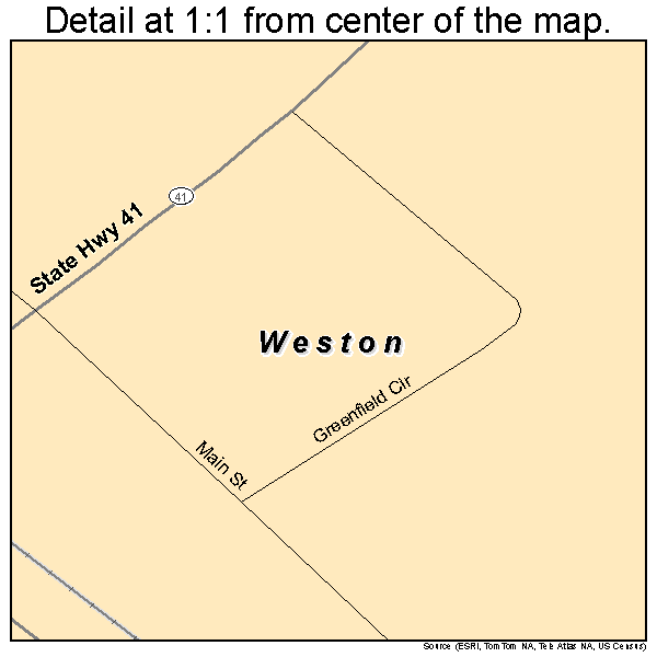 Weston, Georgia road map detail