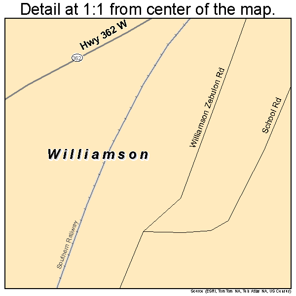 Williamson, Georgia road map detail