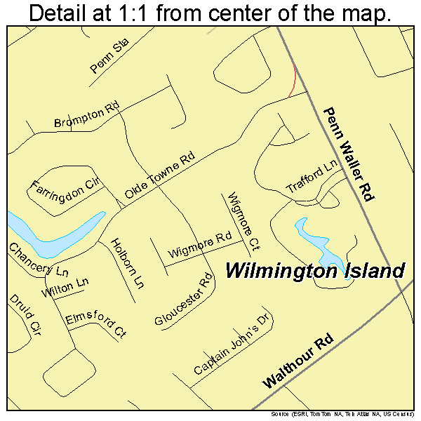 Wilmington Island, Georgia road map detail