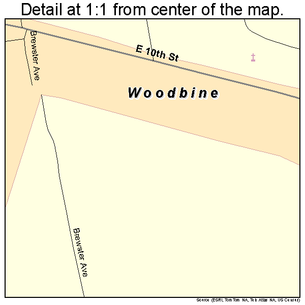 Woodbine, Georgia road map detail