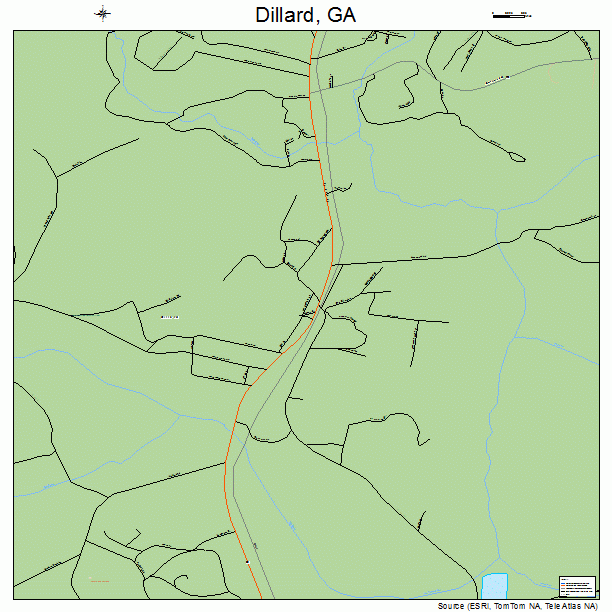 Dillard, GA street map