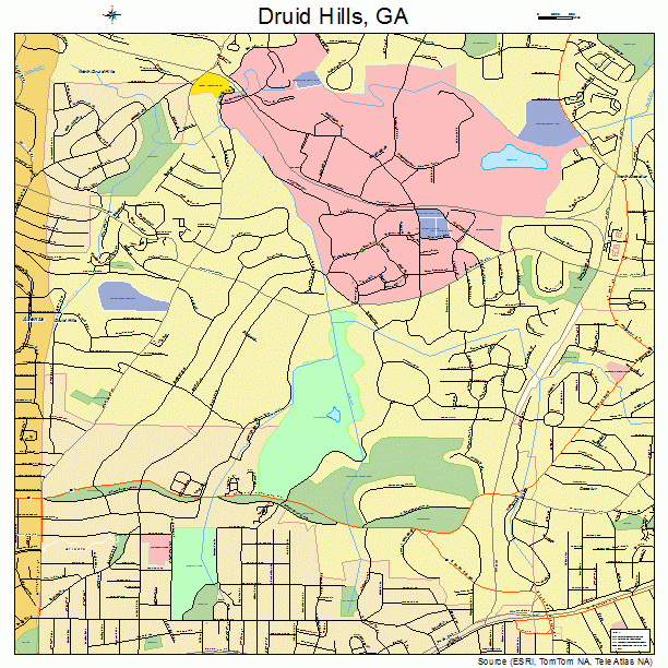 Druid Hills, GA street map