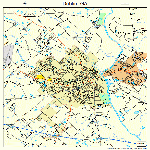 Dublin, GA street map