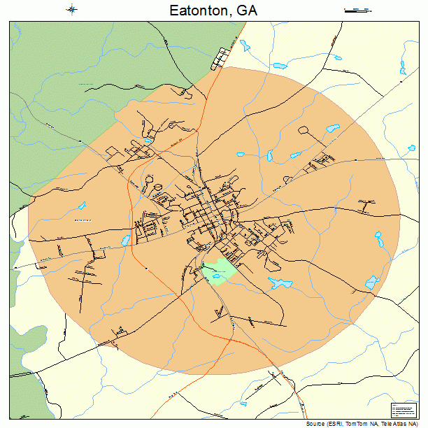 Eatonton, GA street map