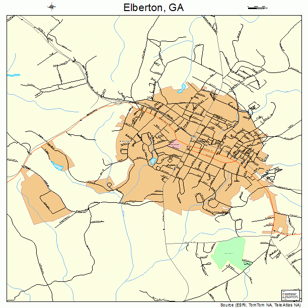 Elberton, GA street map