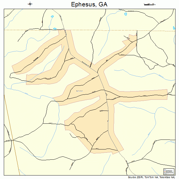 Ephesus, GA street map