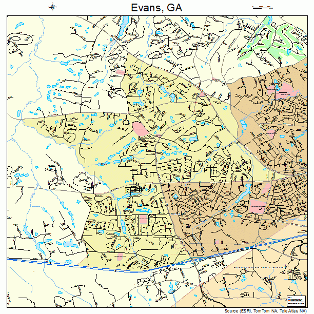 Evans Georgia Street Map 1328044