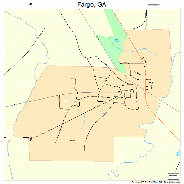 Fargo, GA street map