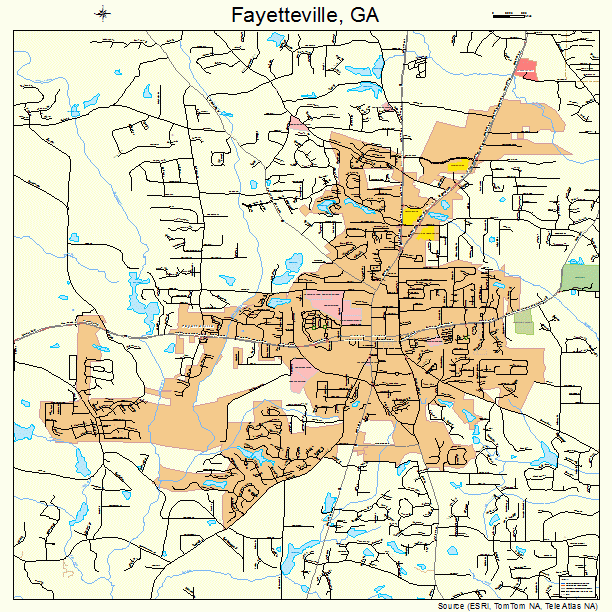 Fayetteville, GA street map