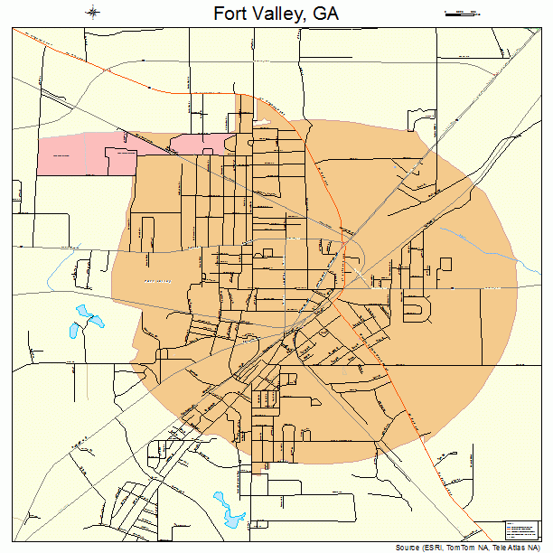 Fort Valley, GA street map