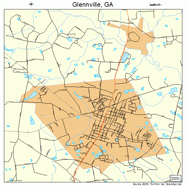 Glennville, GA street map