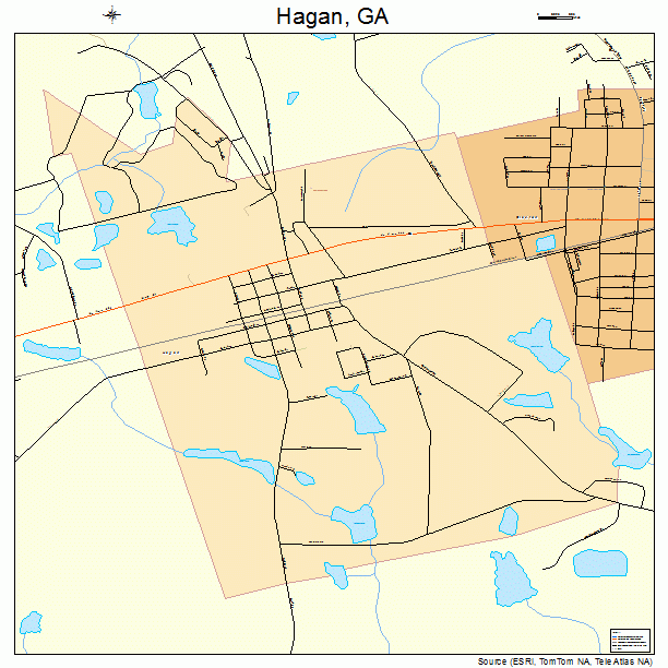 Hagan, GA street map