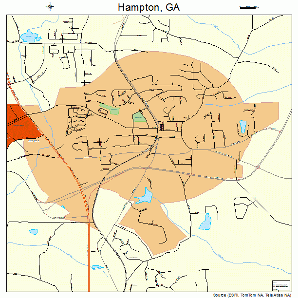 Hampton, GA street map