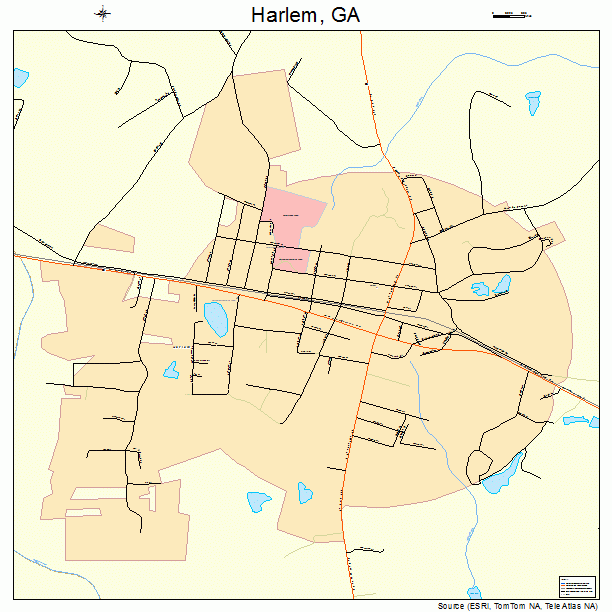 Harlem, GA street map