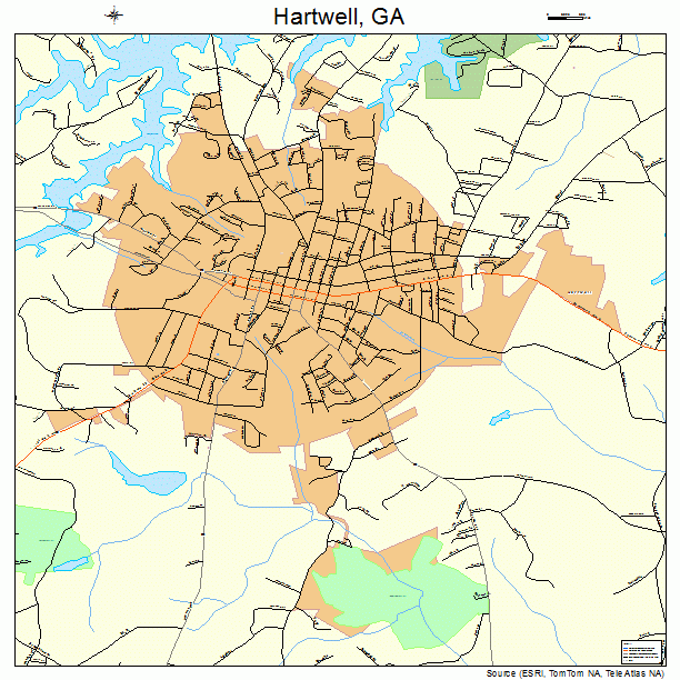 Hartwell, GA street map