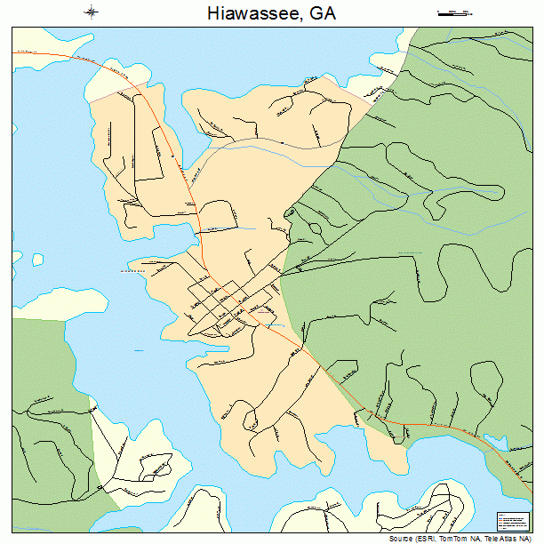 Hiawassee, GA street map