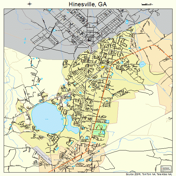 Hinesville, GA street map