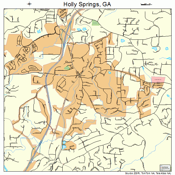 Holly Springs, GA street map