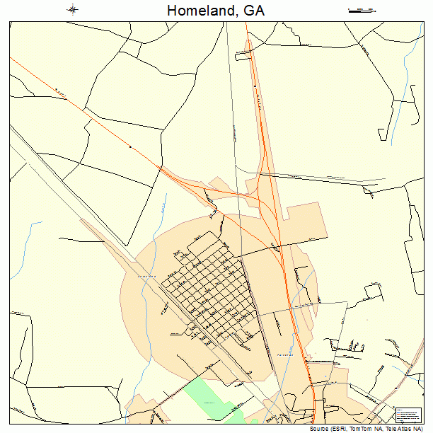 Homeland, GA street map