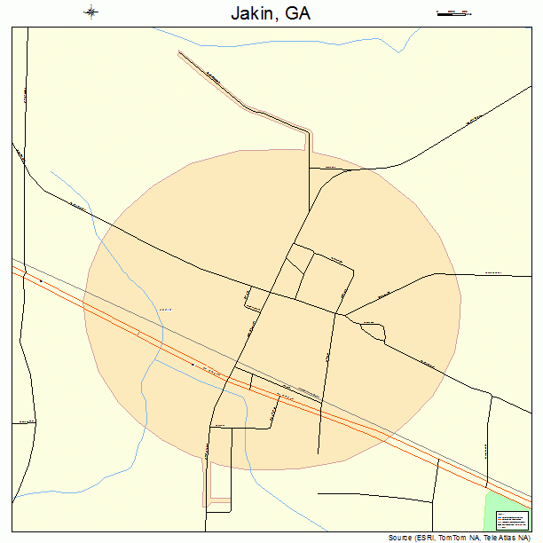 Jakin, GA street map