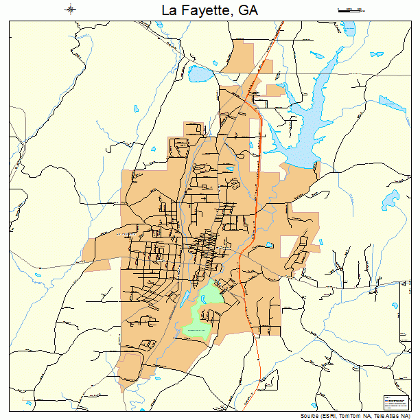 La Fayette, GA street map