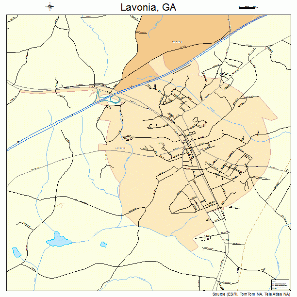 Lavonia, GA street map