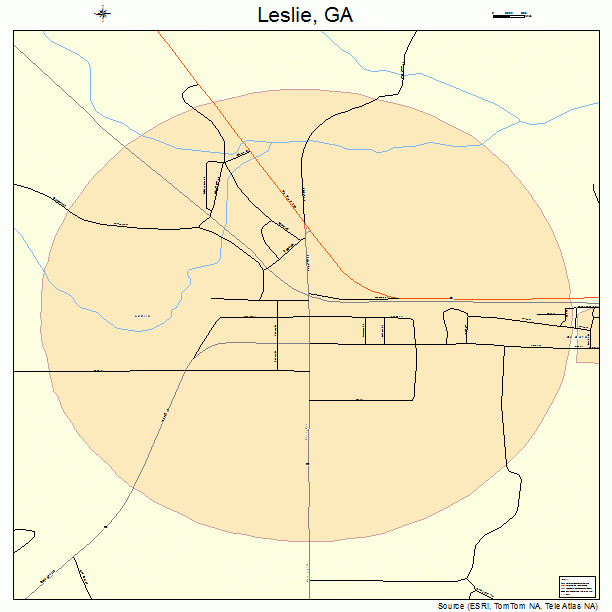 Leslie, GA street map