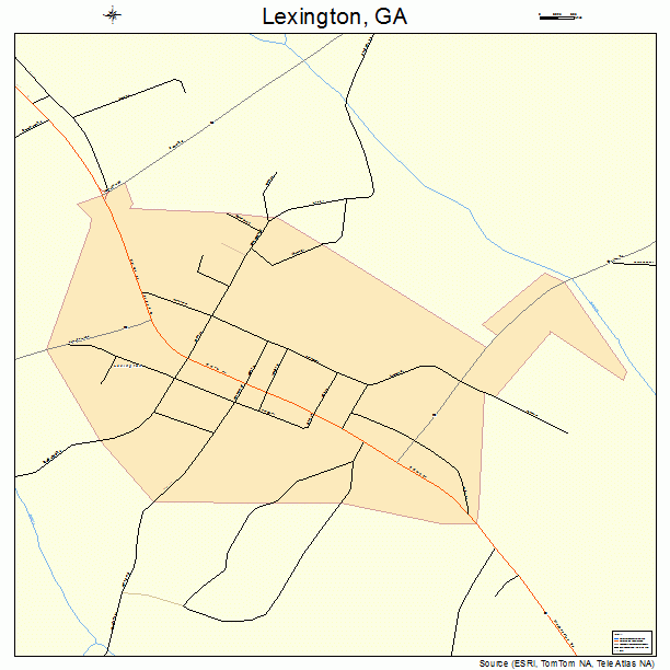 Lexington, GA street map