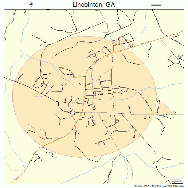Lincolnton, GA street map
