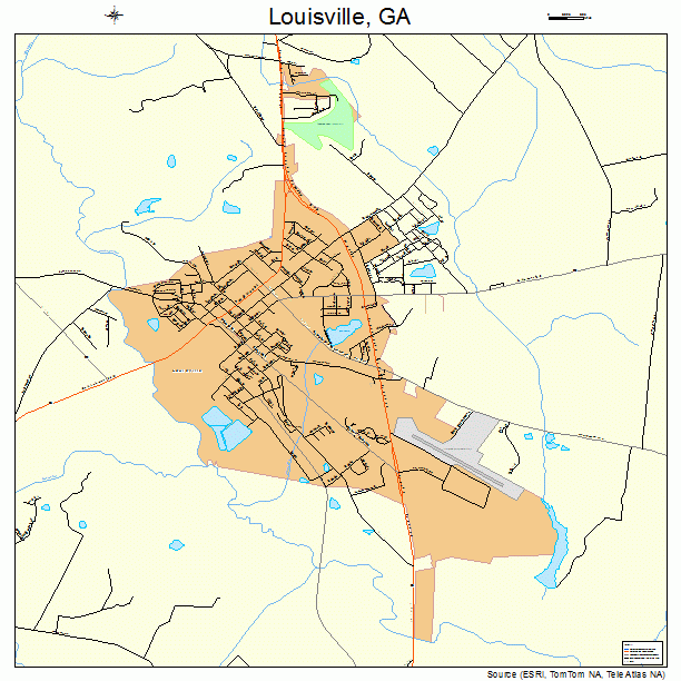 Louisville, GA street map