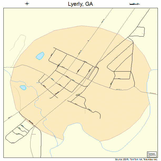 Lyerly, GA street map