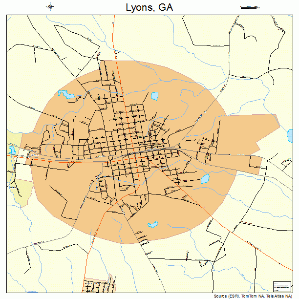 Lyons, GA street map