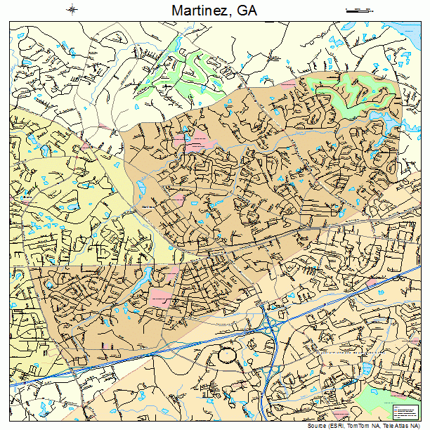 Martinez, GA street map