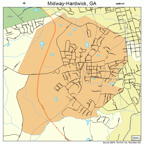 Midway-Hardwick, GA street map