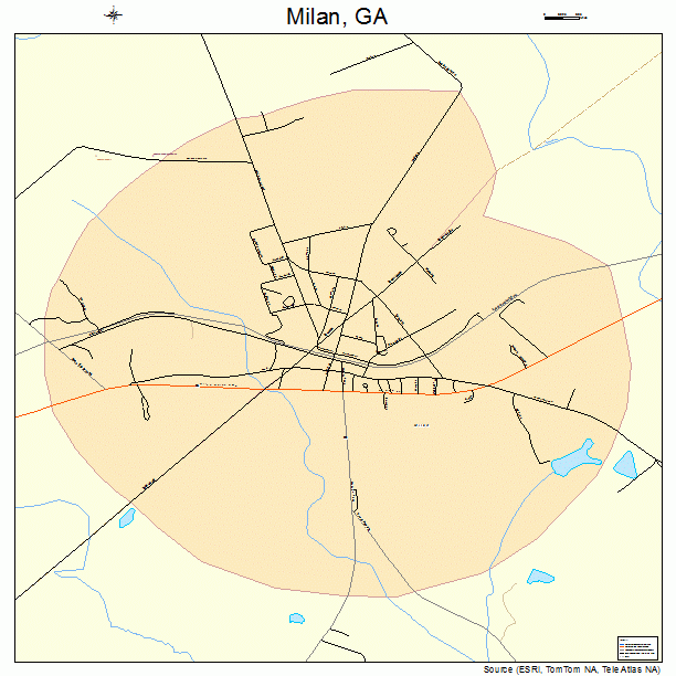 Milan, GA street map