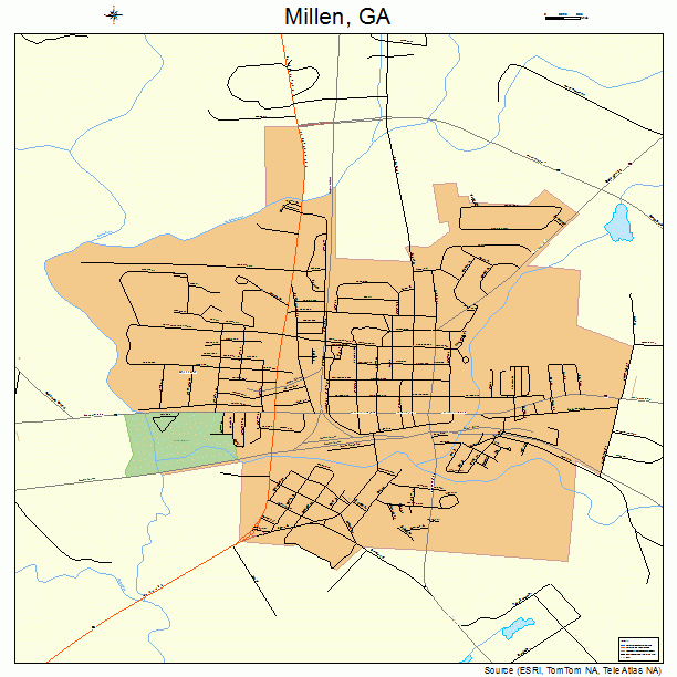 Millen, GA street map