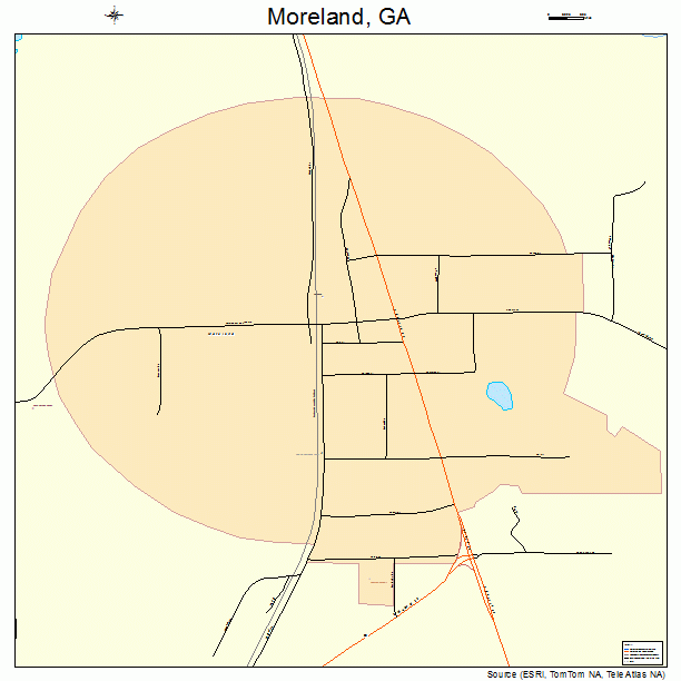 Moreland, GA street map
