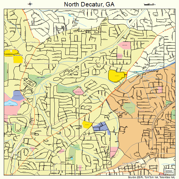 North Decatur, GA street map