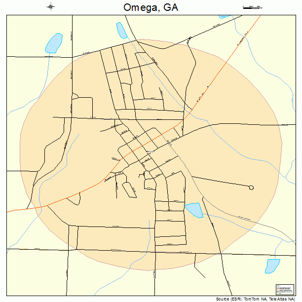 Omega, GA street map