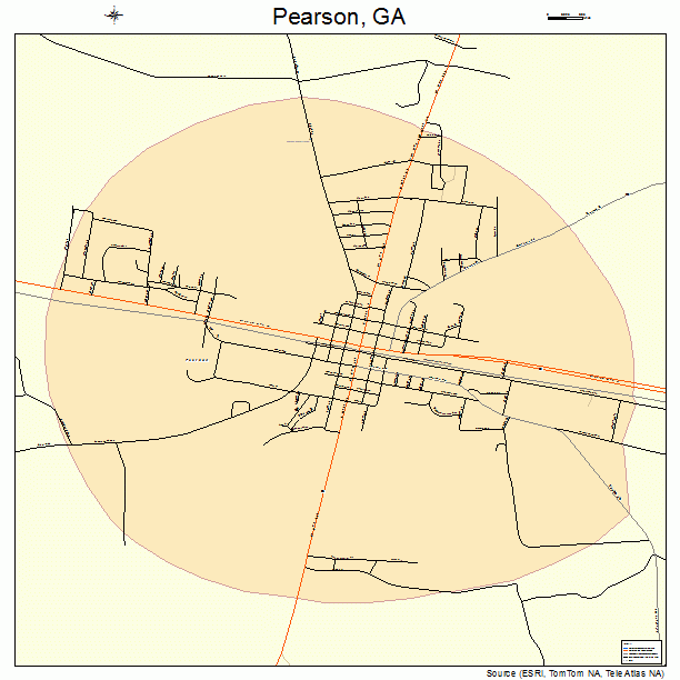 Pearson, GA street map