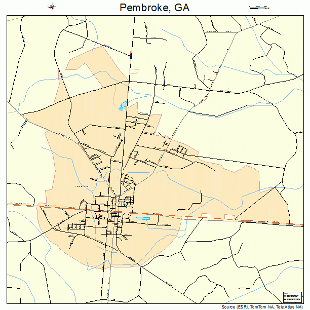 Pembroke, GA street map