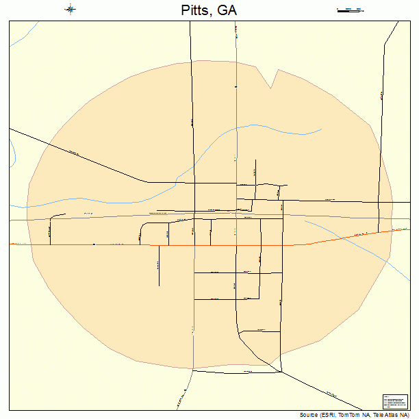 Pitts, GA street map